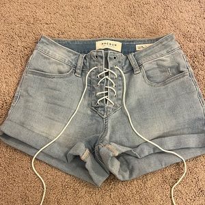 PacSun lace up jean shorts